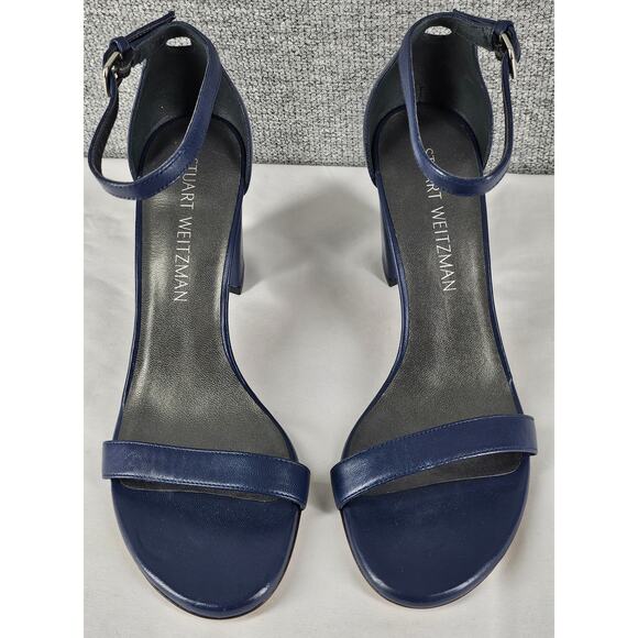 STUART WEITZMAN NEARLYNUDE ANKLE STRAP SANDALS NICE BLUE • SIZE 6.5 • G242246 - Picture 9 of 10